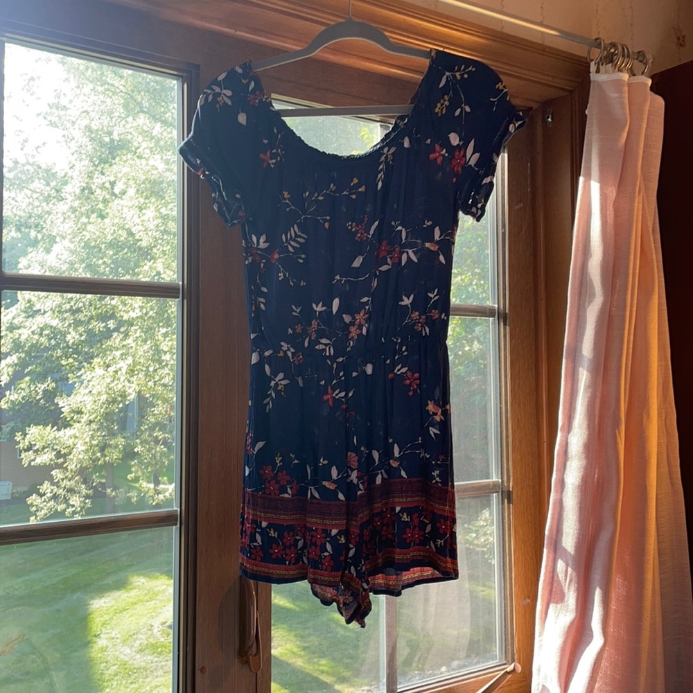 Boutique Floral Navy Romper